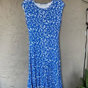 Boden size 6 Blue and White Jersey Dress